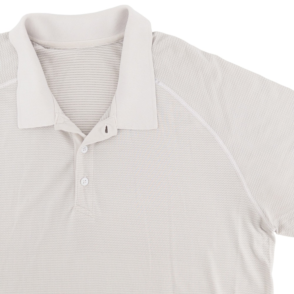 Lululemon Mens XXL Metal Vent Tech Polo Shirt Light Gray Golf Performance